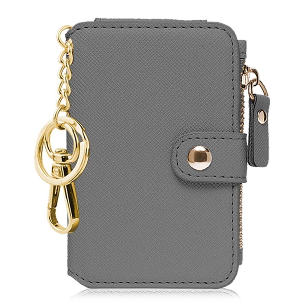 6224 Keychain wallet with ID Window,Credit Card Holder Leather, Zipper Card